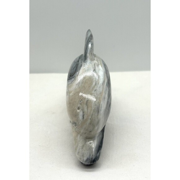 Hand Carved Black & Gray Marble Dolphin Paperweight GARF1-5 - Picture 2 of 7